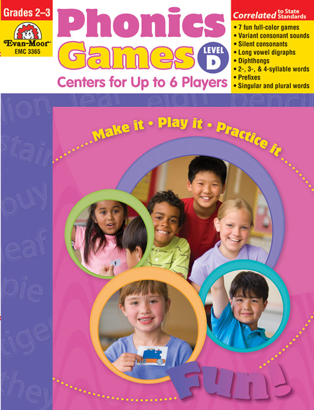 Phonics Games: Centers for up to 6 Players, Grades 2-3 (Level D)- Teacher Resource, E-book