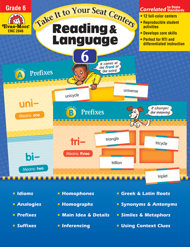 Take It To Your Seat: Reading and Language Arts Centers, Grade 6 - Teacher Reproducibles, E-book