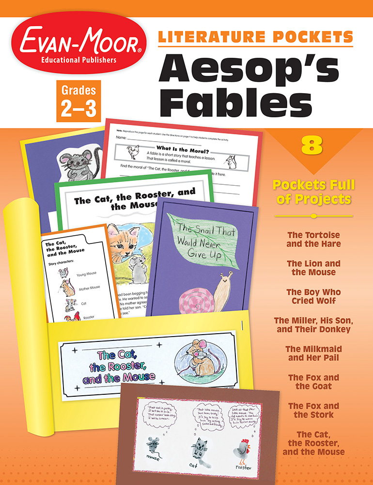 evan-moor-educational-resources-e-books-workbooks-for-school-home-literature-pockets-aesop-s-fables-grades-2-3-teacher-reproducibles-print