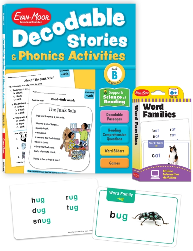 Flashcard Learning Set: Word Families, Decodables Level B, Grades 1–2