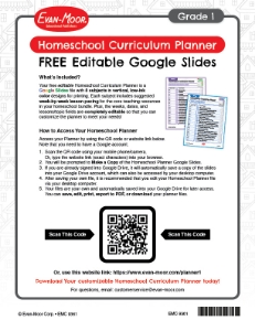 Picture of Homeschool Planner Pack Sheet: Grade 1