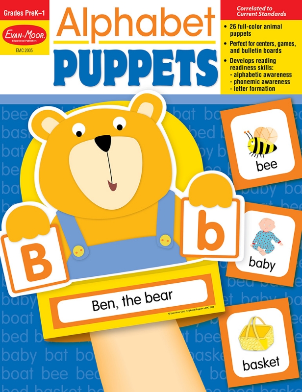 Alphabet Puppets, Grades PreK - 1 - Teacher Reproducibles, E-book